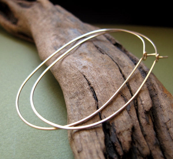 Oval Hoop Earrings - Large Hoops