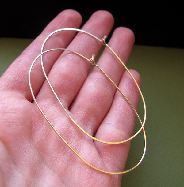 Oval Hoop Earrings - Large Hoops