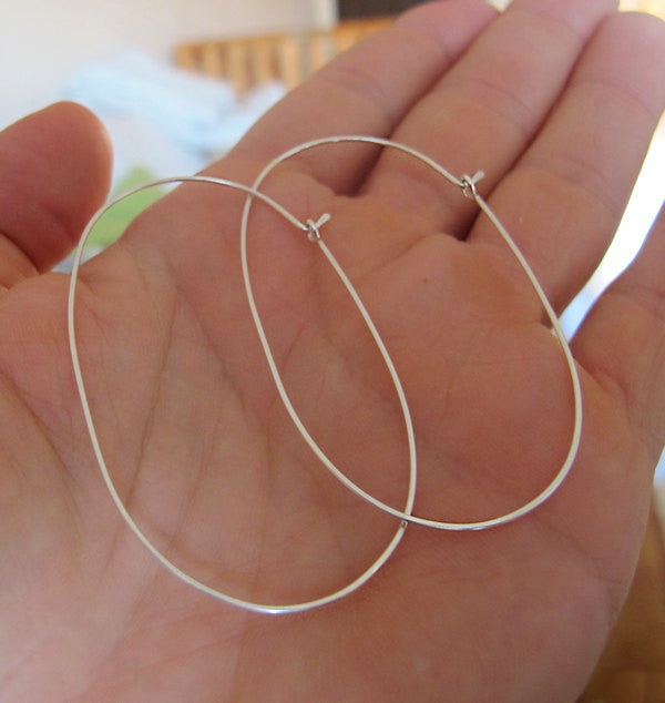 Oval Hoop Earrings - Large Hoops