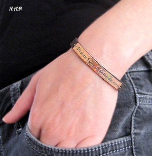 Personalized Leather Bracelet for Women
