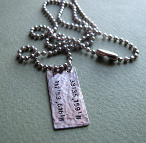 Coordinates Necklace for Men