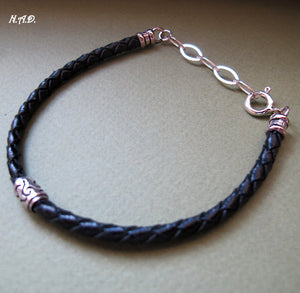 Genuine Leather Mens Bracelet