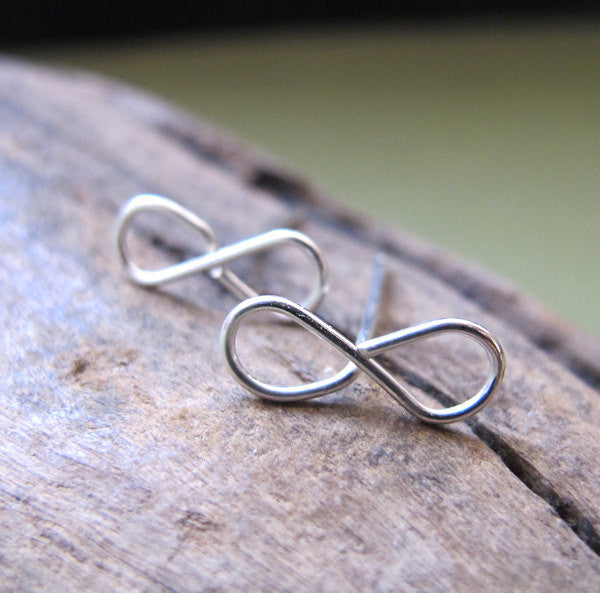 Figure eight infinity silver studs