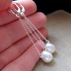 Teardrop Pearl Charm Necklace