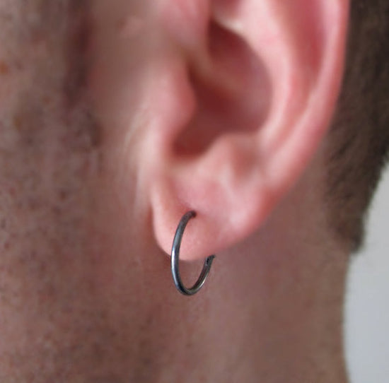 Huggie Hoop Earrings - Sterling Silver Tube Hoops