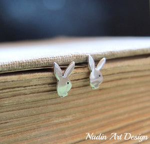 Bunny rabbit silver earrings