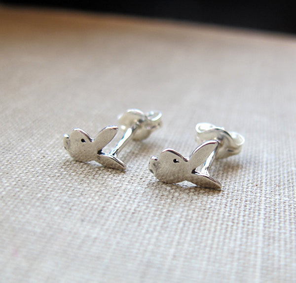 Bunny rabbit silver earrings