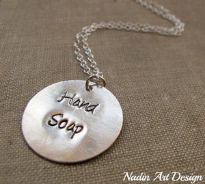 Hand stamped pendant necklace