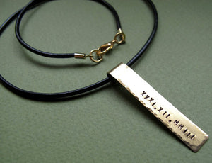 Engraved Tag Date Necklace