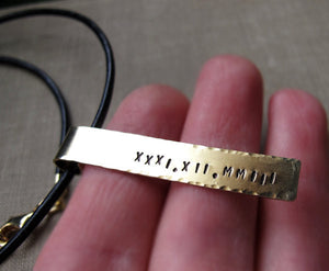 Engraved Tag Date Necklace