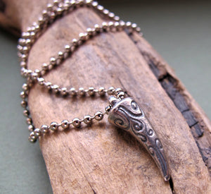 Silver Claw Pendant Necklace for Men