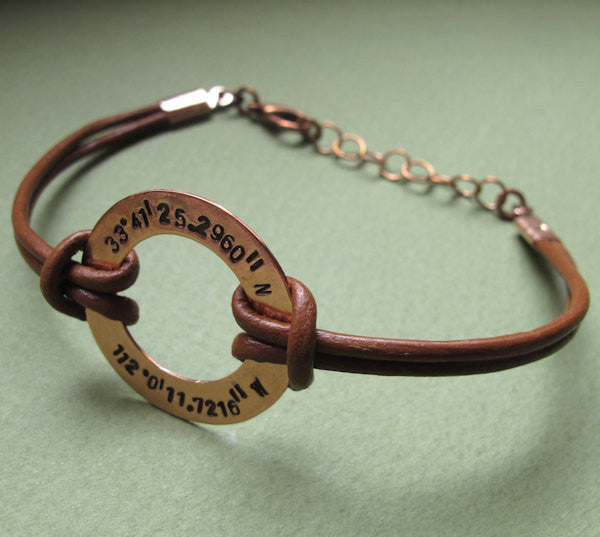 Washer Latitude Longitude Bracelet