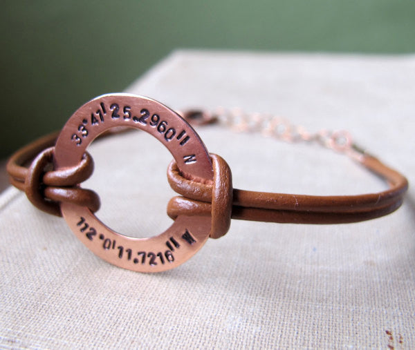 Washer Latitude Longitude Bracelet
