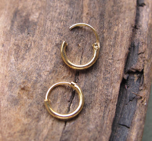 Gold Huggie Earrings - Small Hoops