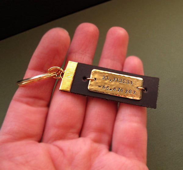 Royal Longitude Latitude Keychain