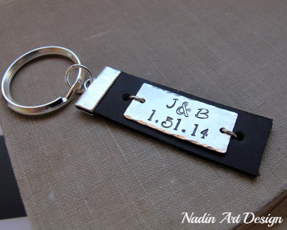 Custom Leather Key Chain - Mens Gift - personalized keychains