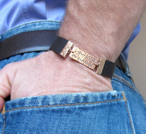 Custom Engraved Leather Bracelet for Men