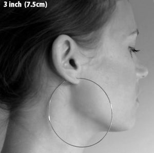 4 inch Sterling Silver Hoop Earrings