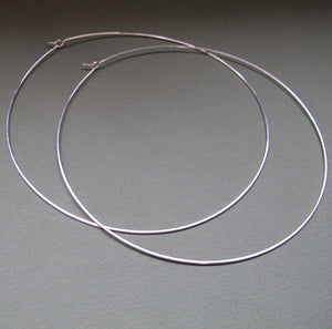 4 inch Sterling Silver Hoop Earrings