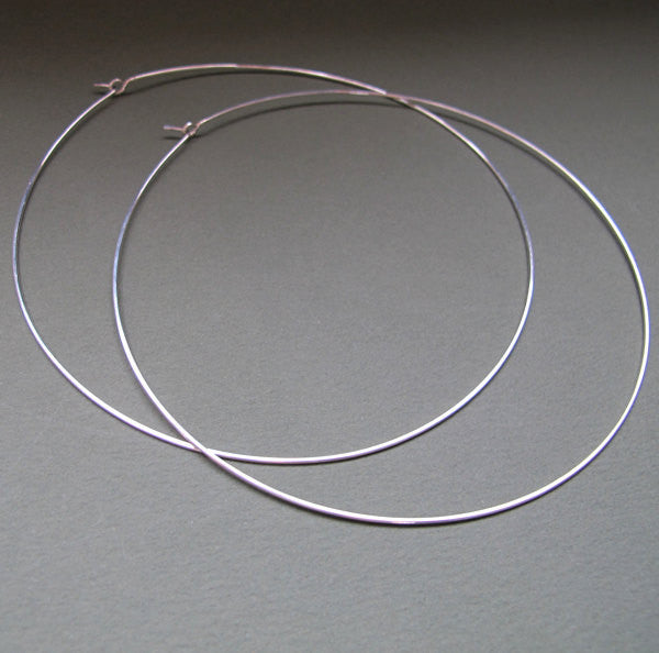 4 inch Sterling Silver Hoop Earrings