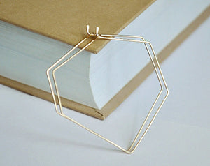 Diamond Geometric Hoops - Sterling Silver Jewelry