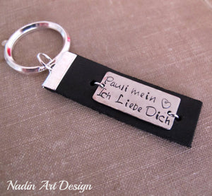 Message leather keychain