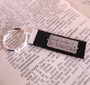 Engraved Message Custom Leather Keychain