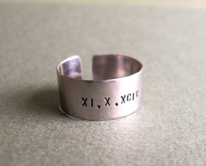 Roman Date Ring - Personalized Anniversary Gift