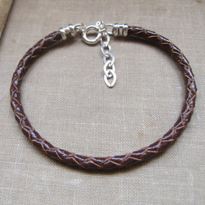 Red Braided Leather Bracelet for Men