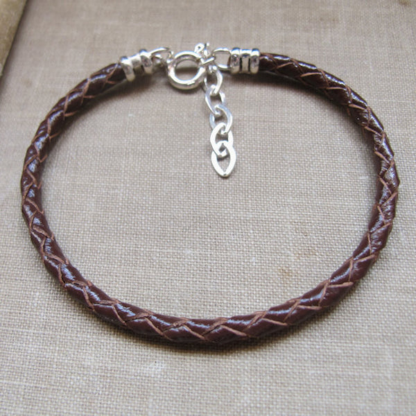 Genuine Braided Leather Bracelet for Men