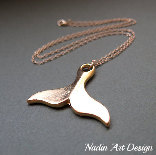 Whale tail pendant necklace