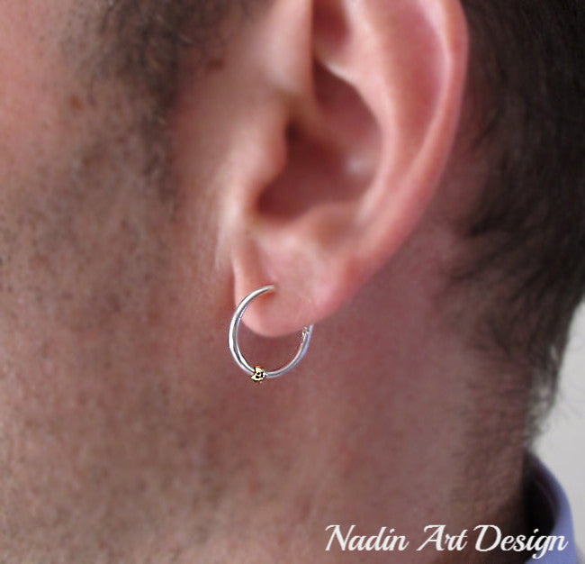 Round Four Artificial Diamond Ear Stud Earrings Men Simple - Temu