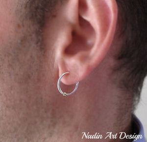 Ball hoop earrings for men