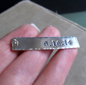 Sterling Silver Custom Engraved Bar Pendant
