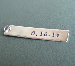 Sterling Silver Custom Engraved Bar Pendant