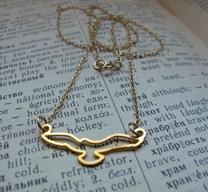 Gold Dove Pendant Necklace