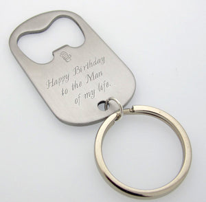 Custom Bottle Opener Keychain, Cool Mens Gifts