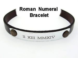 Personalized Roman Numeral Bracelet for Men