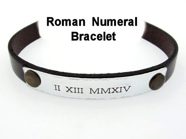 Personalized Roman Numeral Bracelet for Men Husband bracelet