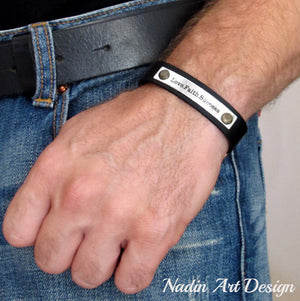 Adjustable leather custom Bracelet for Men