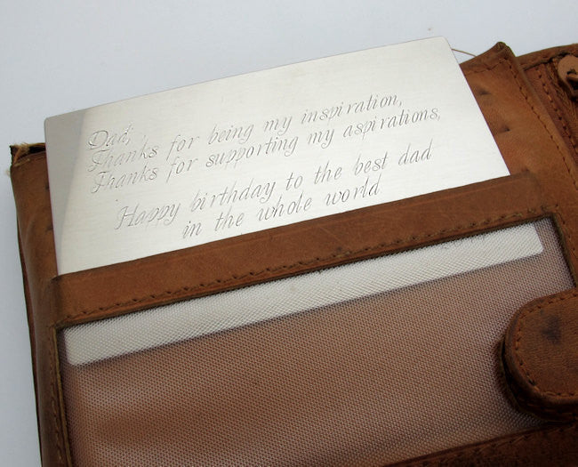 Wallet card engraved gift for men
