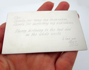 Engraved Wallet Insert Card - Gift for Him