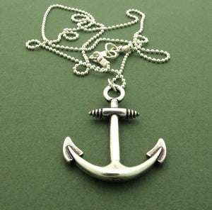 Anchor Pendant Nautical Necklace for Men