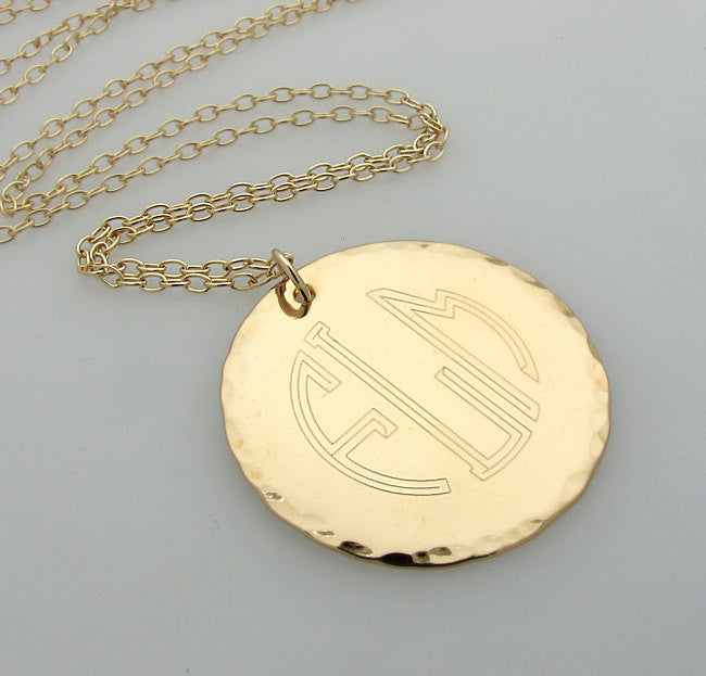 Gold Monogram Pendant Necklace