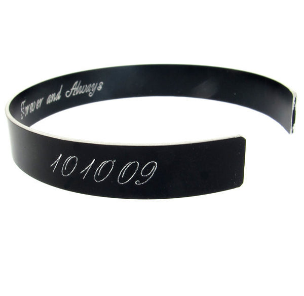 Black Engraved cuff Bracelet for men Customized Jewelry for him