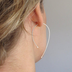 Gold Wishbone Earrings - Open Hoop Earrings