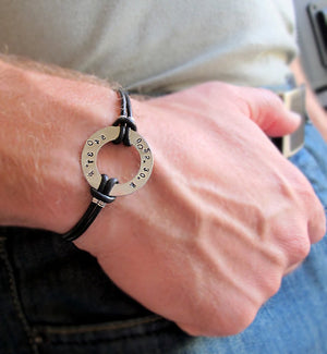 Personalized Washer Bracelet for Men
