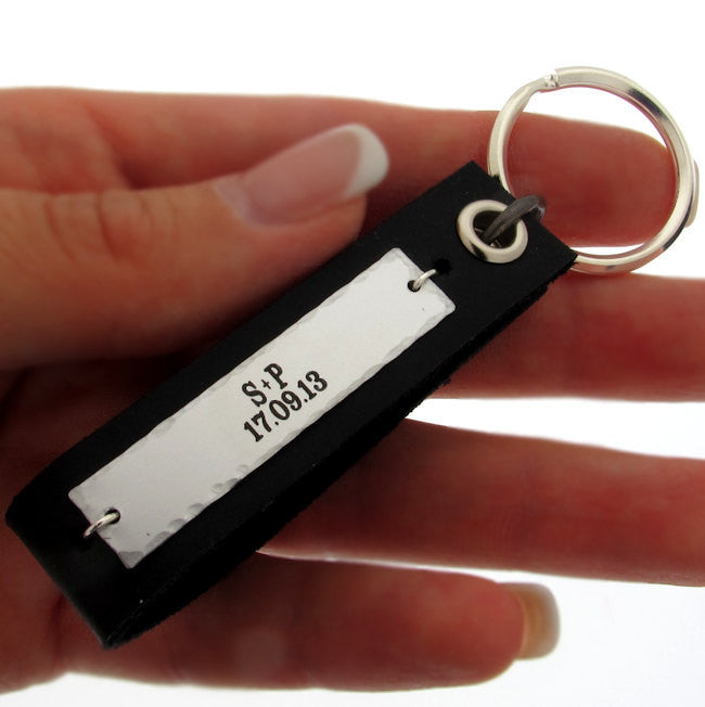 Custom engraved leather key chain