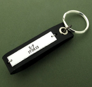 Leather Key Chain for Men - Personalized GPS Keychain