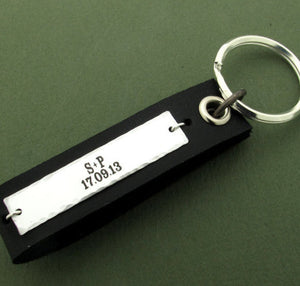 Custom engraved leather key chain